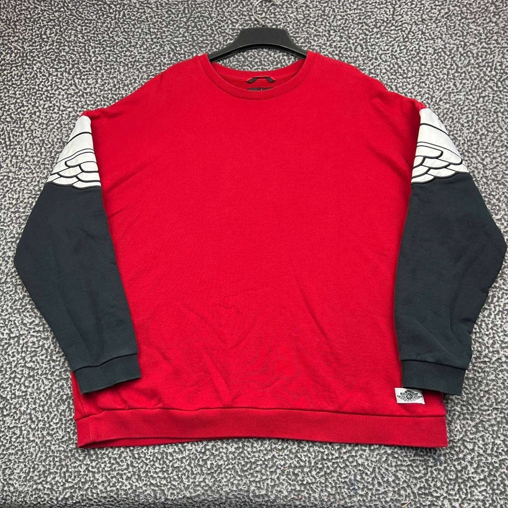 Air Jordan Wings Sweatshirt Men XXL Red Fleece Crewneck Long Sleeve Cotton 2XL